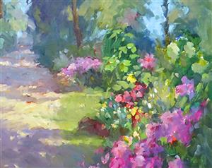 Painting of flowers in nature 